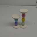Hushee 2 Pcs Easter Candle Holder Easter Egg Candlestick Holder 9.5 Inch and 7.5 Inch Spring Home Decoration Candlesticks Decorations for Fireplace Party (Lovely)