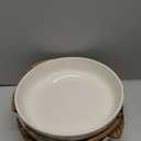 AmorArc Ceramic Dinnerware Sets with Pasta Bowls for 6, Handpainted Plates and Bowls Set with Rustic Terracotta Underside, Scratch Resistant Dishes Set, Dishwasher & Microwave Safe, 24 Pcs (Light Beige)