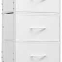 WLIVE Fabric Dresser, 5-Drawer Tall Dressers for Bedroom, Storage Dresser Organizer with Fabric Bins, Wood Top, Sturdy Steel Frame, Chest of Drawers for Closet, Hallway, White