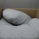 Momcozy U Shaped Pregnancy Pillows with Cotton Removable Cover, 57 Inch Full Body Pillow Maternity Support, Must Have for Pregnant Women, Hatha Grey