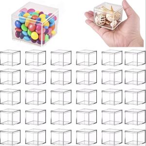 Gonice Clear Acrylic Storage Boxes with Lids, 30 Pack 2.2 Cube Organizer for Jewelry, Candy, Crafts