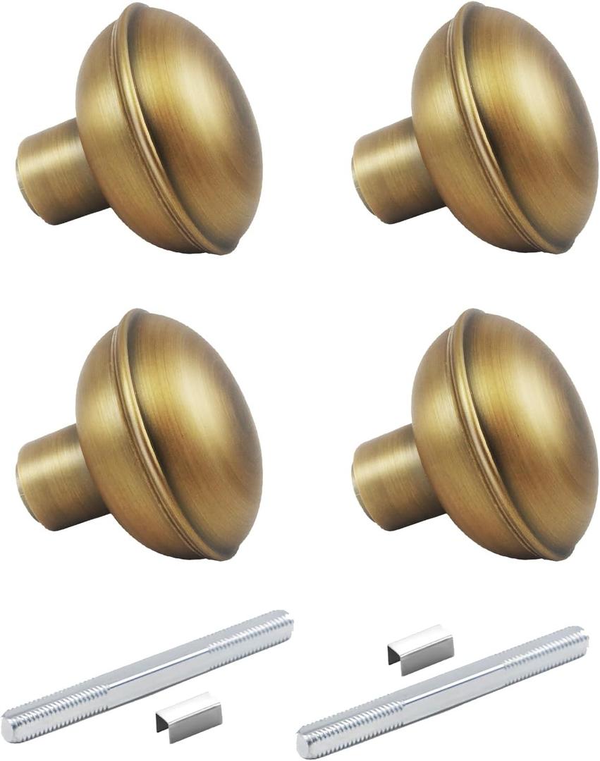 2 Pack Antique Brass Door Knob Set with Spindle, Vintage Old Style Door Knobs Replacement Set for Mortise Lock, Antique Door knobs Interior