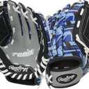 Rawlings | Remix T-Ball & Youth Baseball/Softball Glove | Sizes 9" - 10.5" (9" | Ages 3-6, Blue)