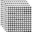 Pack Of 7, 6 Sheets Letter Stickers 1008 Alphabet Stickers, 0.5 inch Self Adhesive Vinyl Letters Numbers Kit, YTPZCL Mailbox Numbers Sticker for Mailbox, Signs, Window, Door,Cars,Trucks,Business,Address Number