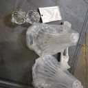 VIJIV Crystal Acrylic Trumpet Vase for Wedding Centerpieces & Home Decor - 21.7" Clear Flower Stand with Ribbed Texture, Gold Accents, Table/Floor Vase for Events, Bridal Showers & Boho Weddings