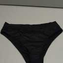 Holipick Black High Waisted Bikini Bottoms - V Cut Bathing Suit Bottom Moderate Coverage Swim Bottom M