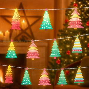 Ganeen Pink Christmas Tree String Lights 20 LED 10 ft Cute Hanging String Lights for Christmas Tree Battery Operated Indoor Holiday for Xmas Party Decorations Outdoor Mantel Fireplace
