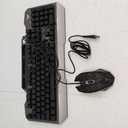AULA Keyboard, T102 104 Keys Gaming Keyboard and Mouse Combo with RGB Backlit Number Pad, All-Metal Panel Waterproof Light Up PC Keyboard, USB Wired Computer Keyboards Gaming for MAC Xbox PC Gamer (Black Keycaps + Silver Panel)