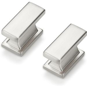 Probrico 10 Pack Brushed Nickel Cabinet Knobs and Pulls, 1.5 Inch (38mm) Rectangle Single Hole Drawer Handles for Kitchen, Bathroom, Dresser Cabinets
