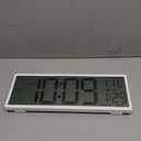 Digital Wall Clock Battery Operated, 15" Digital Clock Large Display with Date and Day of Week, Large Number with Temperature, Auto DST, Alarm, Snooze, 12/24-hour for Desk Office (White)