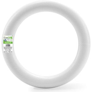 FloraCraft Extruded CraftFM Wreath 1.5 Inch x 7.8 Inch White