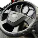 PINCTROT XL Size 17.5-18 Inch Great Grip Steering Wheel Cover for Semi Truck, Fits RV, Big Rig Trucker, 18 Wheeler and Classic Cars, Anti-Slip Design 17.5-18 Inch (All Black)