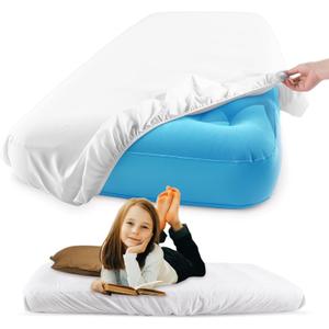Breling Kids Air Mattress Fitted Sheets Compatible with Intex Cozy Kidz (Sheet Only) Toddler Inflatable Mattress Sheets for Kids Sleepover Party Travel Camping Airbed(White,1 Pc)