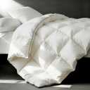 Goose Down Comforters 100% Cotton Shell Oversized King Size Comforter Luxury Duvet Insert, All Season White Bed Comforter Medium Warmth Goose Down Duvet,430 Thread (Oversized King 116x98)
