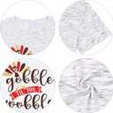 Gobble Til You Wobble T Shirt Women Thanksgiving Shirt Graphic Print Funny Turkey Day Shirt Thanksgiving Tee Tops (Gray, S)