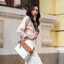 Genuine Leather Crossbody Bags for Women - Cute Small Crossbody Purse with Wide Strap for Travel, Work & Daily
