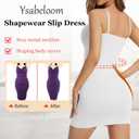 Shapewear Slip Dress for Women Under Dress Tummy Control One Piece Full Slip Body Shaper Seamless (White, XL)