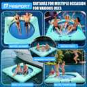 FBSPORT Inflatable Water Hammock, 8 FT Floating Dock for Adults Kids Pets | Water Hammock Float with Rope Ladder Cup Holder,Central Mesh Pool,Non-slip Surface,Floating Platform for River Lake Raft Pool