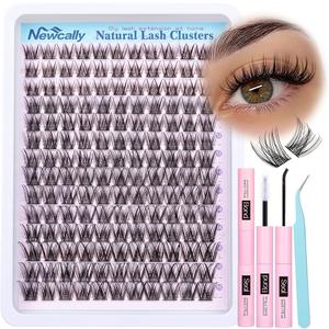 Cat Eye Lash Clusters Kit Eyelash Clusters Kit Natural Look Wispy Eyelash Extension Kit Manga Cluster Lashes Kit Dcurly DIY Lash Extension 916MM Fox Eye Lashes by Newcally