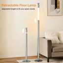 LED Corner Floor Lamp, Modern Dimmable Tall Light with Touch Control Adjustable Height Minimalist Standing Lamp for Living Room, Bedroom, Office, 3 Color Temperature 2700~6000K, T37-55