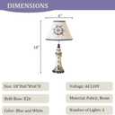 Meefad Lighthouse Table Lamp, Nautical Theme Night Light, Kids Bedside Lamp with Fabric Shade for Bedroom Office Nightstand