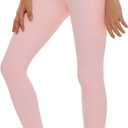 THE GYM PEOPLE Girls Workout Leggings Kids High Waist Stretch Athletic Dance Yoga Pants with Pockets (Pink, XL)