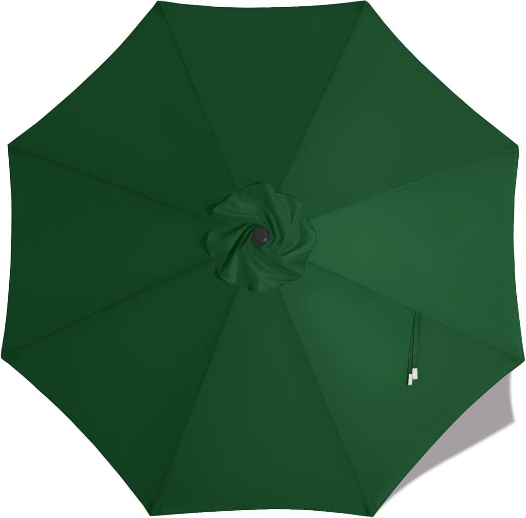 MASTERCANOPY Patio Umbrella 9 ft Replacement Canopy for 8 Ribs-Forest Green Canopy Only