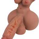 8.8LB Shemale Sex Doll Torso Sex Toy with Penetrable Dildo, 3 in 1 Trans Sex Doll with Breasts Vagina Anal for Men, 3 Channels Male Masturbation Adult Toy Love Doll for Men Gay Couple(8.8 Lbs)