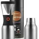 asobu Cold Brew Coffee Maker, Award-Winning 40oz Insulated Cold Brew Brewer with Portable Stainless Steel Carafe  No.1 Europe Coffee Fest Winner, Leakproof, BPA-Free, Keeps Cold 24H (one size, Silver)