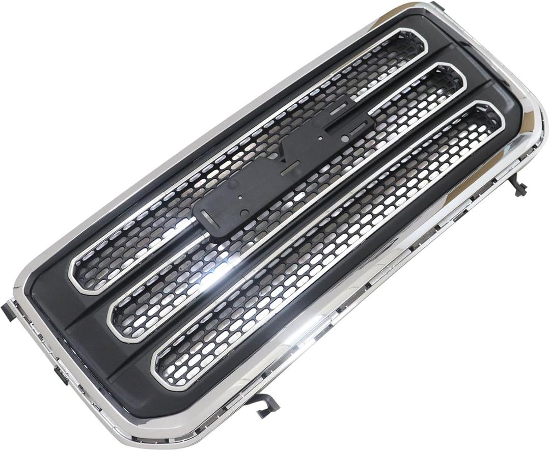 GXARTS Black Chrome Bumper Front Grille Grill Assembly 22814533 Compatible with GMC Acadia SLT 2013-2016