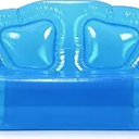 Kigley Inflatable Chair Blow Up Couches Transparent Inflatable Sofa Seat Yard Patio Portable Air Couch Furniture for Outdoor Indoor Camping Beach Room(Double Seat,Blue)