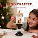 Christmas Snow Globe Candles, Battery & USB Powered, Glitter Christmas Flameless Candles with 8 Music, Home Party Nativity Night Decoration (Santa Claus, Multicolor)