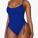 Viottiset Women's Ruched High Cut One Piece Swimsuit Tummy Control Bathing Suit Monokini XL