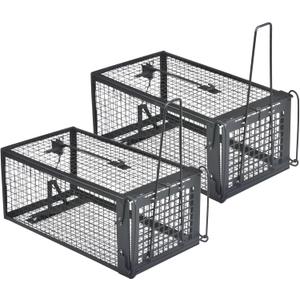 Gingbau 2-Pack Chipmunk Rat Traps Humane Live Mouse Trap Cages
