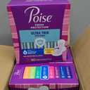 Poise Ultra Thin Incontinence & Postpartum Pads with Wings for Bladder Leaks, 4 Drop Moderate Absorbency, Regular Length, 90 Count