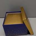 5 Valentine's Day Navy Blue Square Nesting Boxes Decorative Gift Boxes with Lid and Ribbon 5 Assorted Sizes Wrap for Valentine, Anniversary, Birthday