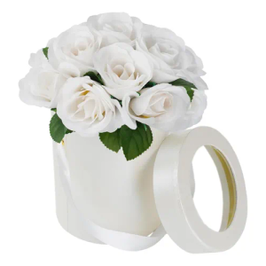 SWA-JJHDC White Artificial Flowers Fake Roses Silk Flowers Box Set for DIY Wedding Cake Bouquets Centerpieces Arrangements Party Baby Shower Home Decorations(7 PCS)