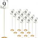 HOHIYA Metal Table Number Holders 12 Pack 12 Tall Place Card Stands for Weddings Banquets Restaurants Events HeavyDuty Table Number Clips Brass Gold Color Taiwan Made
