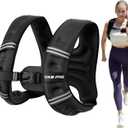 Weighted Vest, 6lb/8lb/12lb/16lb/20lb/25lb Weighted Vest Woman with Detachable Phone Pouch, Suitable for Women, Men, Ideal for Workout, Strength Training, Fitness, Running, Weight Loss, Walking (Black)