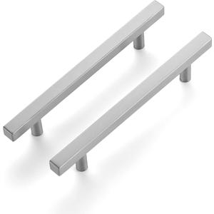 Ravinte 3 Pack 7.38 Inch Square Cabinet Pulls Brushed Nickel Stainless Steel Kitchen Drawer Pulls Cabinet Handles 7-3/8Length,5 Hole Center