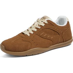Women's Fashion Sneakers Casual Retro Walking Shoes Lace-Up Lightweight Comfortable Low Top Non-Slip Footwear, Size 7US Brown