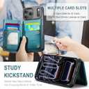 Vinich for iPhone 17 Pro Max Wallet Case with Card Holder, RFID Blocking Credit Slots Kickstand Shockproof Phone Cover Fit for iPhone 17 Pro Max 6.9" Bluish Green