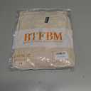 BTFBM Casual Fall Tops for Women 2025 Long Sleeves Solid Shirts Crew Neck Loose Fit Work T Shirt (Beige, XXL)