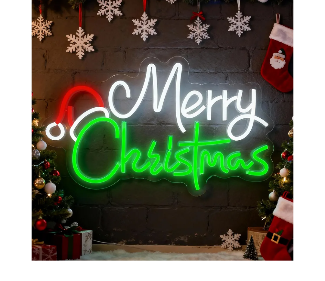 Merry Christmas Home Decor Santa Hat Neon Sign Led Neon Christmas Lights Ornaments Tree Decorations Outdoor Neon Signs for Wall Decor USB Powered Led Neon Signs for Room Decoration