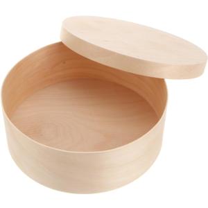 Cabilock Round Cheesecake Box 5.51 Inch Wooden Cake Container with Lid Natural Food Storage Case for Bakery Dessert Presentation and Packaging