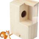 1 Set Large Squirrel Nesting Box Wooden Squirrel Family House for Outside with Screws Pine with Coating Hanging Winter House for Outdoor Garden Shelter Breeding Living, 15 x11 x 6