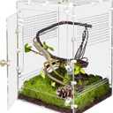 Reptile Enclosure 10 Gallon for Crested Gecko, Lizard, Bearded Dragon, SnakesFrogs, Large Spiders, Acrylic Reptile Tank Feeding Terrarium with Front & Top Opening Doors and Vent Holes - 12"*12"*18"