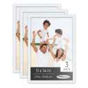 Heimlove 11x14 Picture Frames Set of 3 with Mat to Display 8x10 Picture,Plastic White Photo Frame for Poster,Diploma,Certificate and Document with Gallery Wall Frame Set