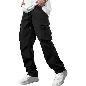 Comdecevis Men's Casual Cargo Pants Workout Joggers Stretch Sweatpants Hiking Drawstring Tactical Pants with Multi Pockets XL