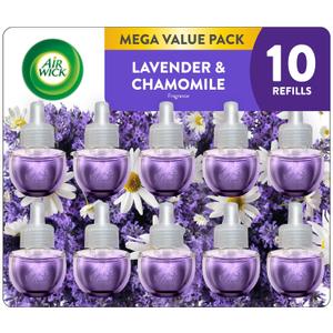 Air Wick Plug in Scented Oil Refill, 10ct, Lavender & Chamomile, Air Freshener, Essential Oils, Eco Friendly